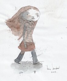 Tony Sandoval - Walking girl - Original Illustration
