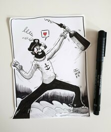 oTTami - Dessin original de l'Inktober 2018 : Capitaine Haddock - Original Illustration