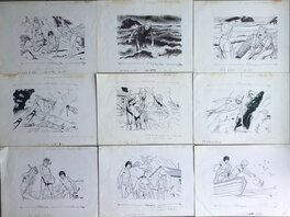 Robert Gigi - Les compagnons de la rascasse - 9 planches - Original Illustration