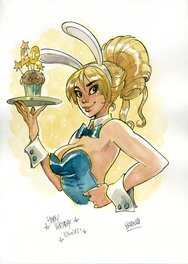 Alessandro Barbucci - Ekhö - Fourmille Gratule en Bunny Playboy - Original Illustration