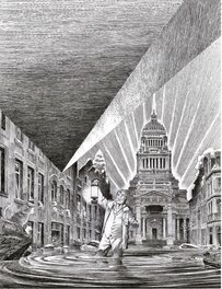 François Schuiten - Le dernier Pharaon - Couverture à L'Italienne facsimilé - Original Cover