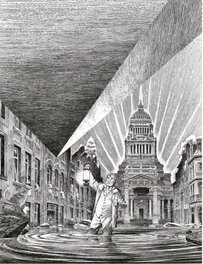 François Schuiten - Le dernier Pharaon - Couverture à L'Italienne facsimilé - Couverture originale