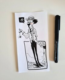 Dessin original de l'Inktober 2019 : Professeur Tournesol