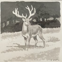 Bastien Vivès - Illustration Cerf - Original Illustration