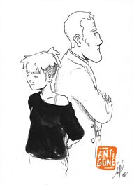 Jop - Antigone and Créon (Antigone) - Original Illustration