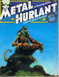Couverture du n°1 de Métal Hurlant de janvier 1975 inspirée d'un tableau de Maxfield Parrish retravaillé