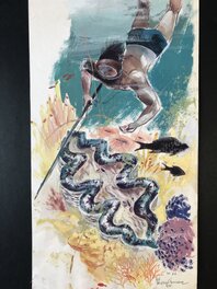 René Hausman - Chasseur sous marin - Illustration originale