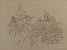 Illustration originale - Une nuit à Rome