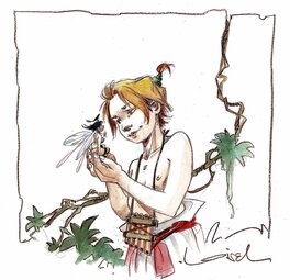 Régis Loisel - Peter Pan et Clochette - Illustration originale
