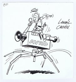 Willy Lambil - Blauwboezen - tekening voor AVRO televisie - Comic Strip