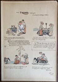 Joseph Porphyre Pinchon - Planche en couleur inédit - Comic Strip