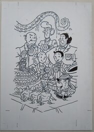 Luc Morjaeu - Nieuwjaarskaart ? - Suske en Wiske - Illustration originale