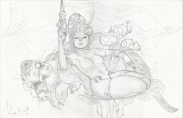 Ben Caldwell - Dejah thoris and the beast - Illustration originale