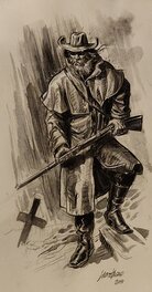 Jacques Lamontagne - Homme au fusil - Illustration originale