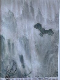 Andréi Arinouchkine - Aigle dans les montagnes - Original Illustration