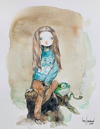 Tony Sandoval - Jeune FILLE ET  CRAPAUD - Original Illustration