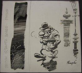 André Franquin - British scraper board - Original Illustration