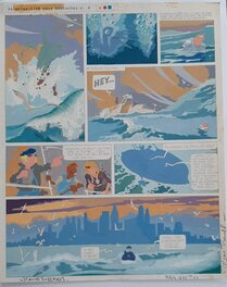 Evelyne Tran-Lê - Valérian. La cité des eaux mouvantes. Bleu de la planche 4 - Original art