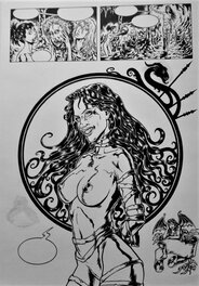 Raúlo Cáceres - Elizabeth Bathory - Planche Bd et couverture Eros Comics 7 - Original Cover