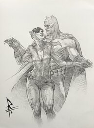 Riccardo Federici - Batman et Catwoman - Illustration originale