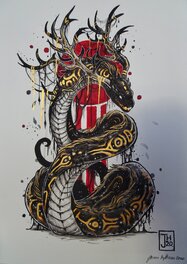 Jonna Hyttinen - Le Serpent à cornes - Original Illustration