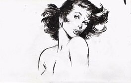 Jordi Macabich - Portrait de femme tiré d'un carnet de croquis - Planche originale