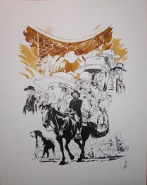 Dimitri Armand - Sykes/Texas Jack - Exlibris pour le coffret des 2 tomes - Original Illustration