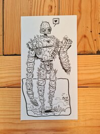 oTTami - Dessin original de l'Inktober 2019 : Robot du Château dans le Ciel - Illustration originale