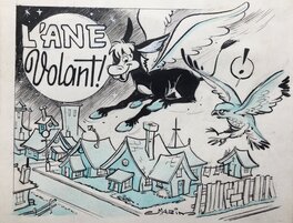 Claude Marin - L’ Ane volant - Original Illustration