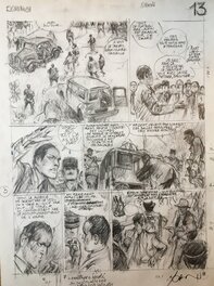 René Follet - L’Affaire Dominici . Crayonnés  planches 13 à 15 - Original art