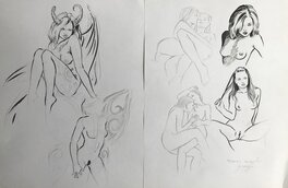 Jérémy Coll - Crayonnés de nues - Œuvre originale