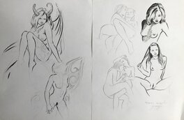 Jérémy Coll - Crayonnés de nues - Œuvre originale