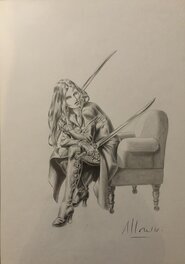 Marc Moreno - Régulateur, Hestia au sabre - Illustration originale