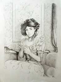 François Gomès - Belle Dame - Illustration originale