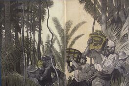 Pages de garde de "Westward HO !" de CHARLES KINGSLEY, ILLUSTRATED by N. C. WYETH dans son édition originale de 1920 Pages de garde de "Westward HO !" de CHARLES KINGSLEY, ILLUSTRATED by N. C. WYETH dans son édition originale de 1920