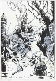 José Homs - Red Sonja - Illustration originale