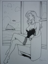 Nicolas Malfin - Jessica pensive - Illustration originale