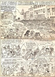 René Pellos - Les Pieds Nickelés à Saint-Tropez - Page 1 - Planche originale