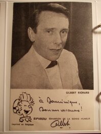André Franquin - Carte dédicacée du Cirque Spirou (8) Gilbert RICHARD, circa 1960. - Œuvre originale