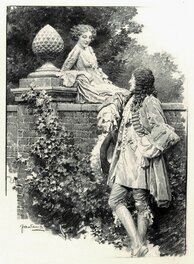 Fortunino Matania - Charles II and Nell Gwyn - Illustration originale