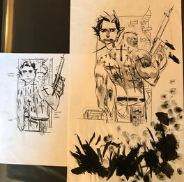Sean Murphy - Punk rock jesus 2 - dessins préliminaires de la couverture - Original art