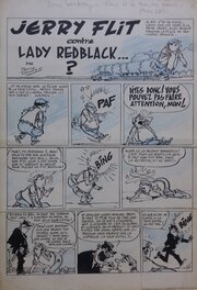 Pierre Tabary - Jerry FLIT contre LADY REDBLACK - Planche originale