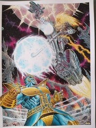 Giorgio Comolo - Thanos et le Cosmic Ghost Rider par Giorgio Comolo - Original Illustration