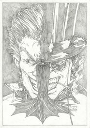 Alex Santos - Batman Joker Pingouin - Illustration originale