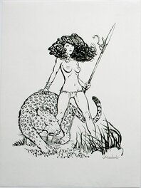 Régis Moulun - Princesse Amazone - Illustration originale