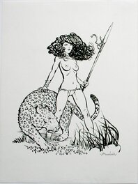 Régis Moulun - Princesse Amazone - Original Illustration