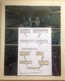 La Planche avec son Plastique de Protection et sa Feuille de Textes ( Feuille avec Les Nouvelles Bulles par Nicollet car Un Phylactère sur La Case Panormique du Haut a été Déchiré par Quelqu'un...) . La Planche avec son Plastique de Protection et sa Feuille de Textes ( Feuille avec Les Nouvelles Bulles par Nicollet car Un Phylactère sur La Case Panormique du Haut a été Déchiré par Quelqu'un...) .