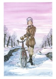 Paul Salomone - Margot vélo - Illustration originale