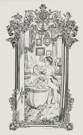 Paul Salomone - Margot & Hoggaard au bain - Illustration originale