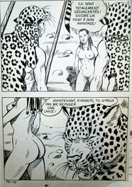 Alberto Del Mestre - Les hommes-léopards - La Schiava n°38 page 166 (série jaune n°143) - Planche originale